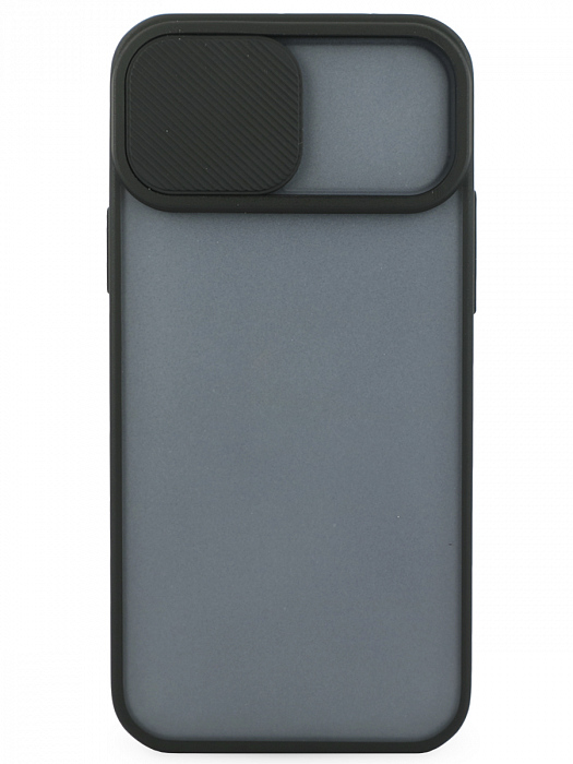 Чехол с защитой камеры для iPhone 12 с бампером черный